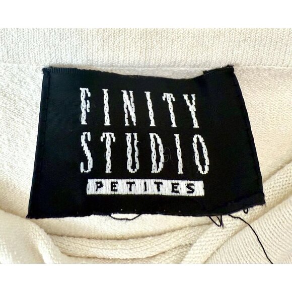 Finity Petites Bodycon White Dress Knit Y2K Strapless - Picture 3 of 5